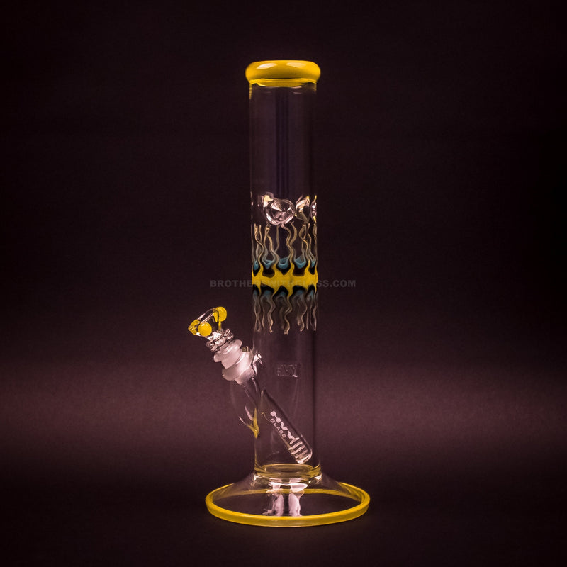 HVY Glass Worked Straight Bong - Yellow.