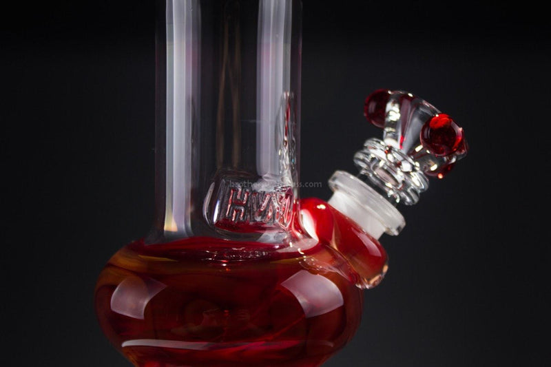 HVY Glass WRKD Genie Bottle Fumed Bubble Water Pipe - Ruby.