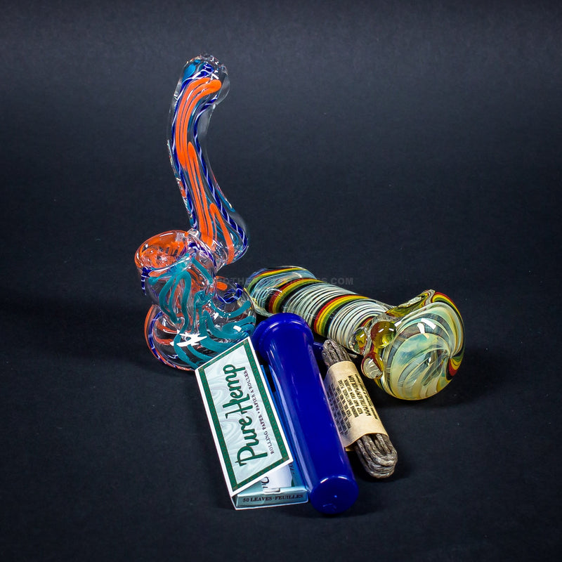 Import Glass Bundle Kit - Hand Pipe and Bubbler.