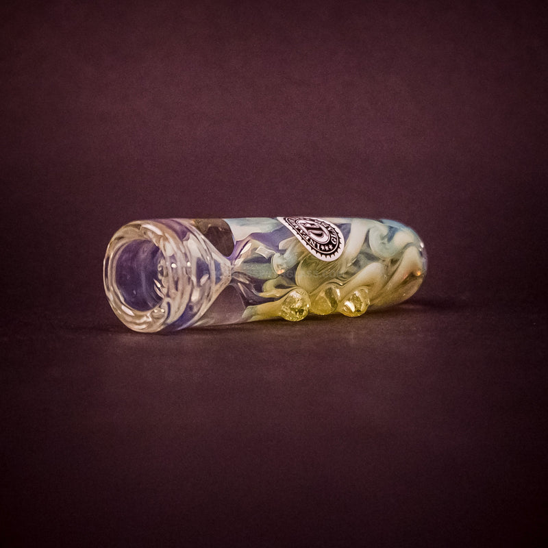 Infamous Glass Fumed and Slimed Inside Out  Chillum Hand Pipe.