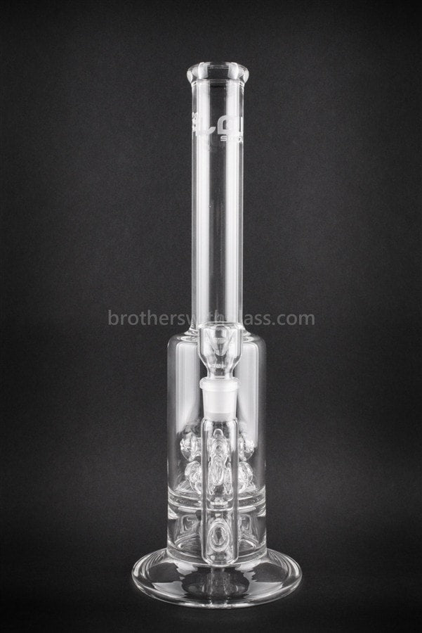 JM Flow Straight Glass Water Pipe Fat Can - Cross to 24 Sprinkler Perc.