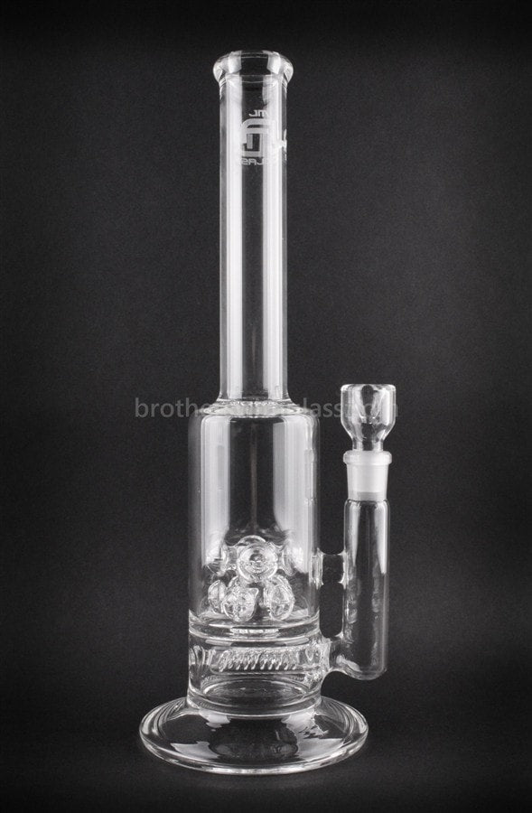 JM Flow Straight Glass Water Pipe Fat Can - Upline to Double Cross.