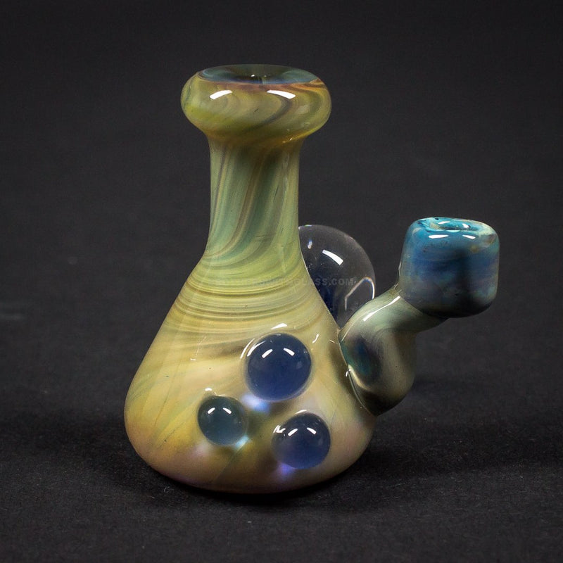 Jolly Glass Beaker with Marbles Carb Cap - Amber Purple.