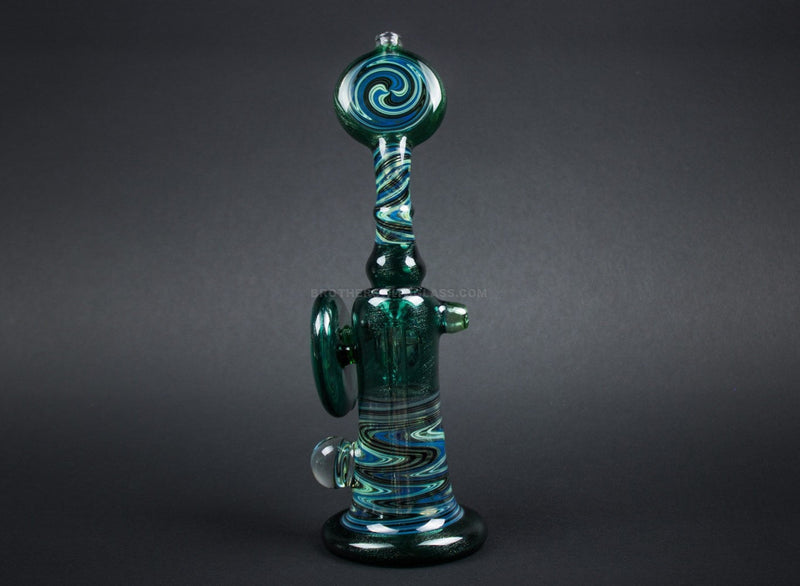 Kelly M Glass Wig Wag Bubbler Water Pipe with UV Reactive Illuminati.