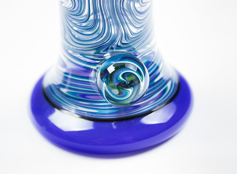 Kelly M Glass Wig Wag Bubbler Water Pipe with UV Reactive Illuminati.