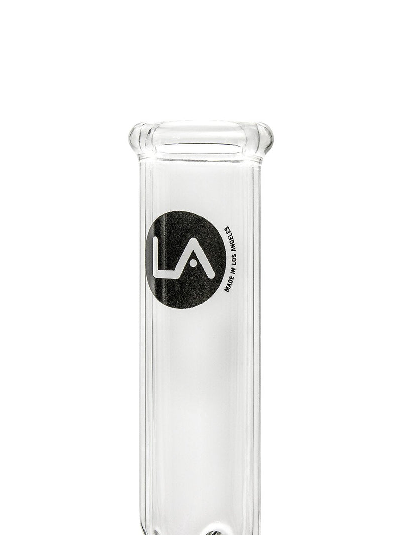 LA Pipes 14 In Clear Showerhead Perc Beaker Bong.