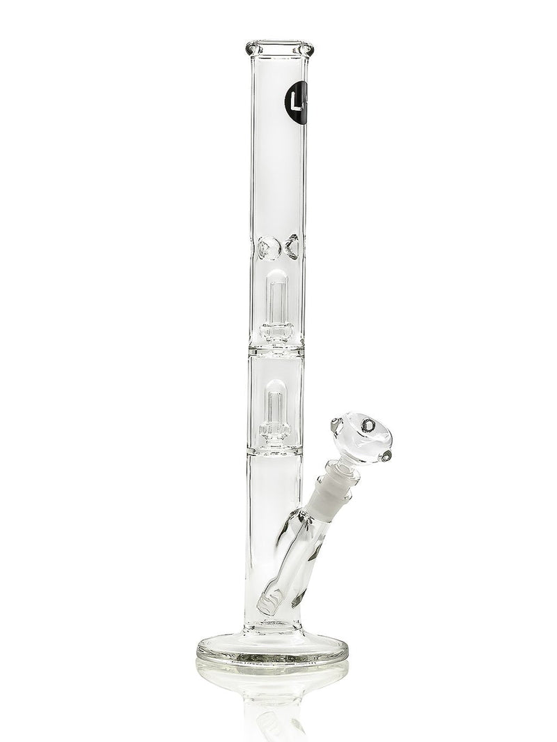 LA Pipes 20 In Double Showerhead Perc Straight Bong - 50mmx5mm.