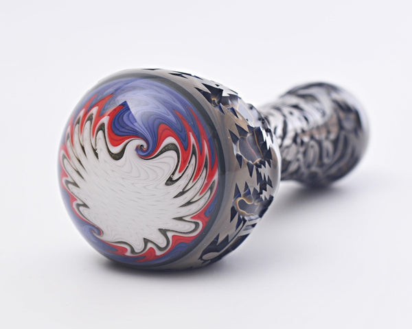 Liberty 503 And Connor McGrew Collab Deep Carve Wig Wag Hand Pipe - Grateful Dead Liberty 503