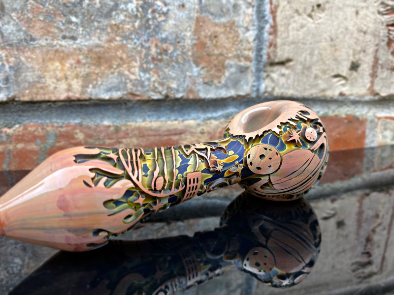 Liberty 503 And Connor McGrew Collab Deep Carve Wig Wag Hand Pipe - Outer Space Liberty 503