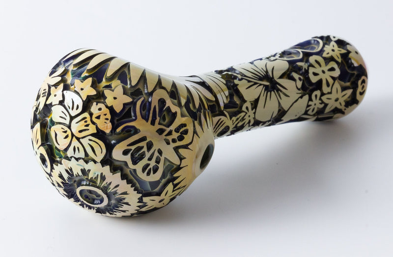 Liberty 503 Deep Carve Bees N Flowers Hand Pipe - Style Two.