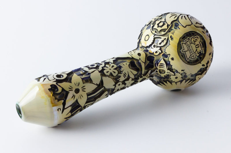 Liberty 503 Deep Carve Bees N Flowers Hand Pipe - Style Two.
