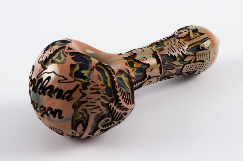 Liberty 503 Deep Carve Sandblasted Hand Pipe - Brothers With Glass.