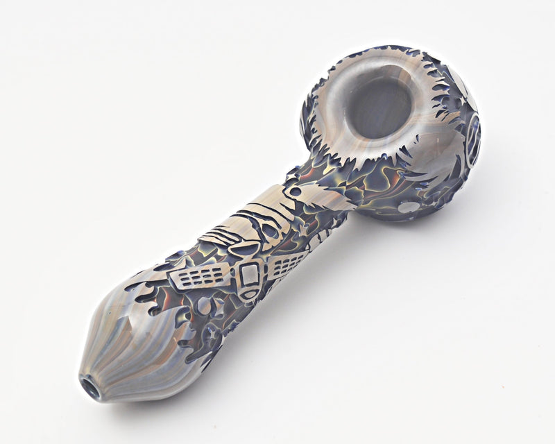 Liberty 503 Deep Carve Sandblasted Hand Pipe - Outer Space Liberty 503
