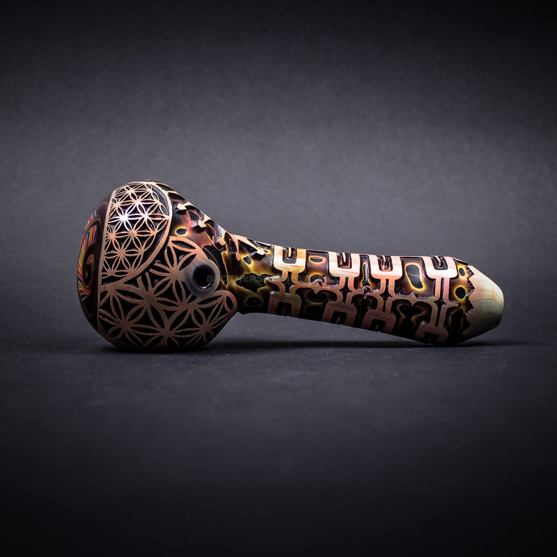 Liberty 503 Deep Carve Wig Wag Hand Pipe - Flower of Life.