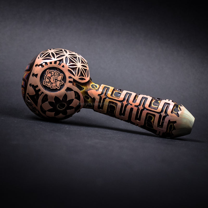 Liberty 503 Deep Carve Wig Wag Hand Pipe - Flower of Life.