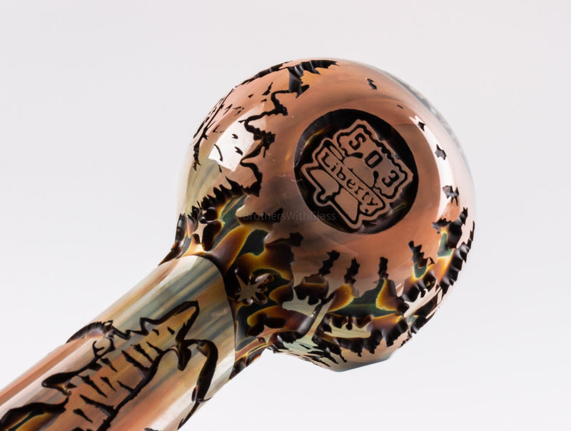 Liberty 503 Deep Carve Wig Wag Hand Pipe - Wolf.