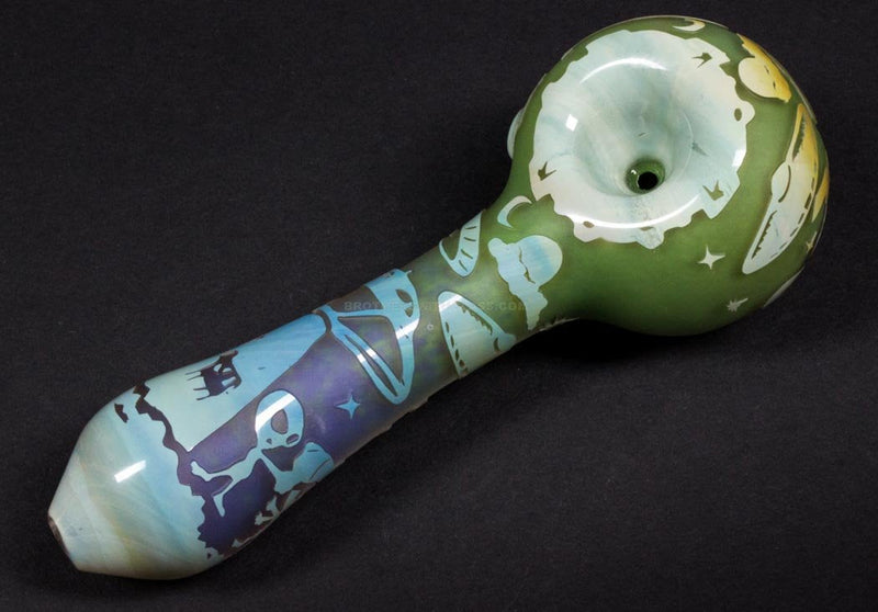 Liberty 503 Double Frit Sandblasted Hand Pipe - Alien Life.