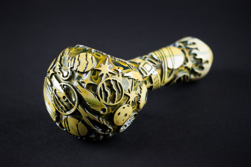 Liberty 503 Flame Polished Deep Sandblasted Hand Pipe - Outer Space.