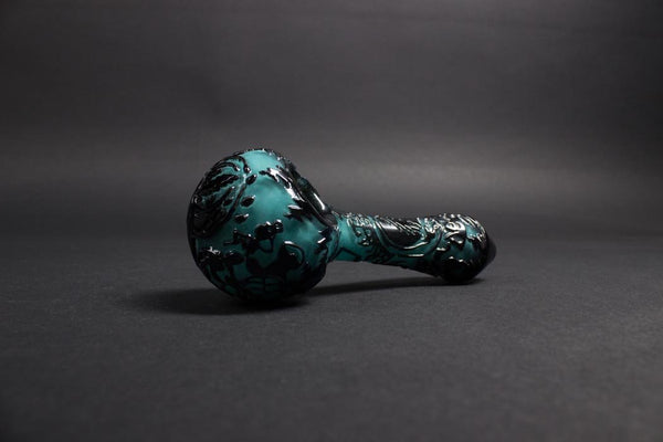 Liberty 503 Flame Polished Frit Over Frit Sandblasted Hand Pipe - Grateful Dead.