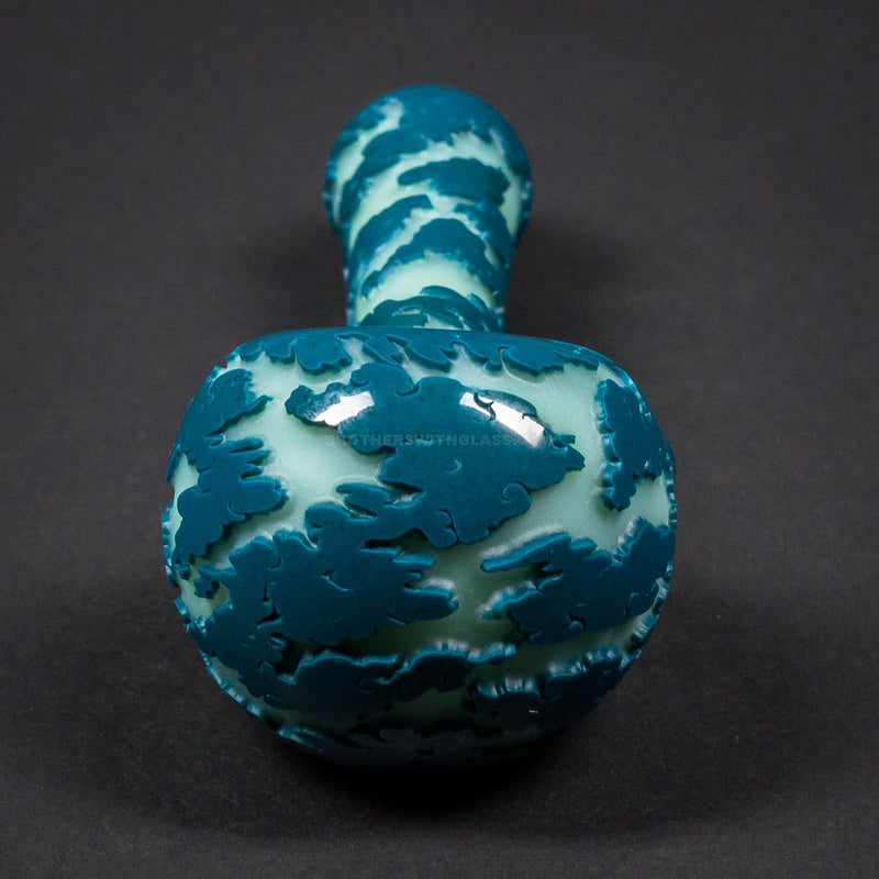Liberty 503 Frit Over Color Sandblasted Hand Pipe - Clouds.