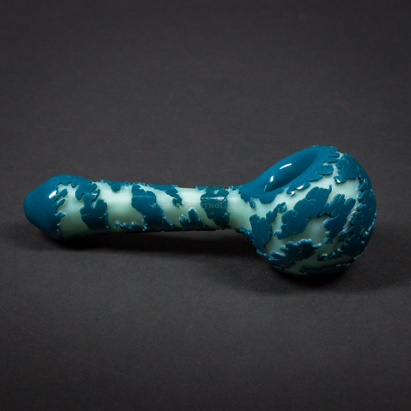 Liberty 503 Frit Over Color Sandblasted Hand Pipe - Clouds.