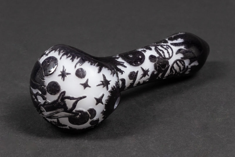Liberty 503 Frit Over Color Sandblasted Hand Pipe - Outer Space.