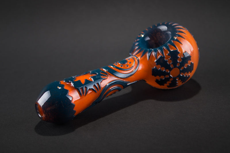 Liberty 503 Frit over Frit Sandblasted Hand Pipe - Abstract.