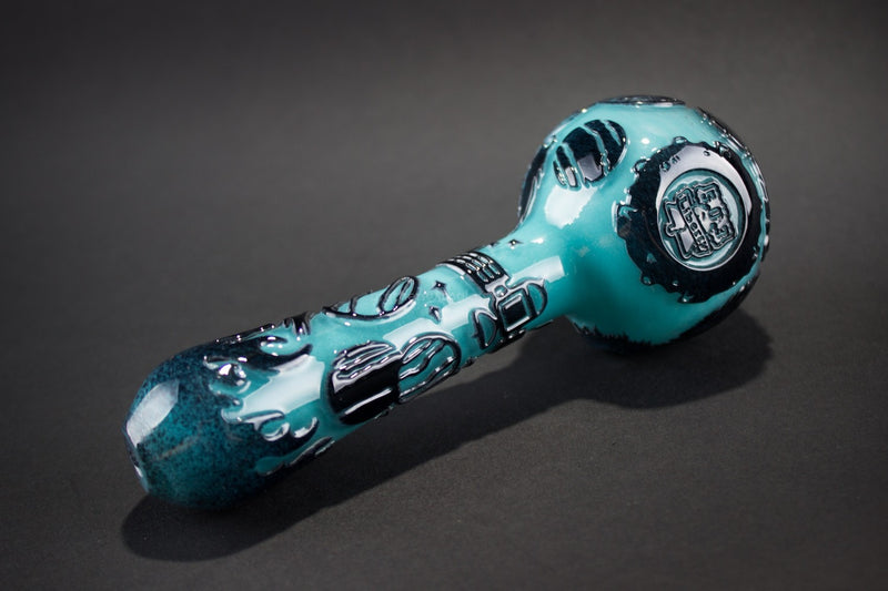 Liberty 503 Frit over Frit Sandblasted Hand Pipe - Outer Space.