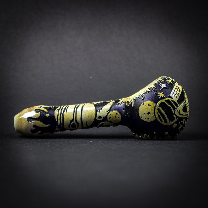 Liberty 503 Frit Sandblasted Blue Hand Pipe - Outer Space.