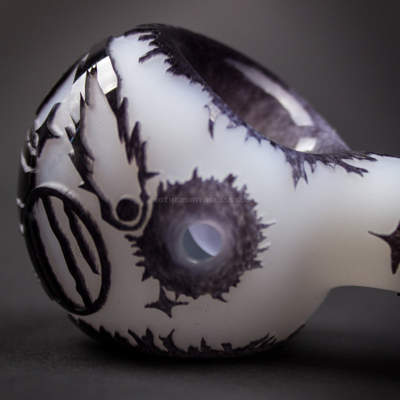 Liberty 503 Frit Sandblasted Jade White Hand Pipe - Outer Space.