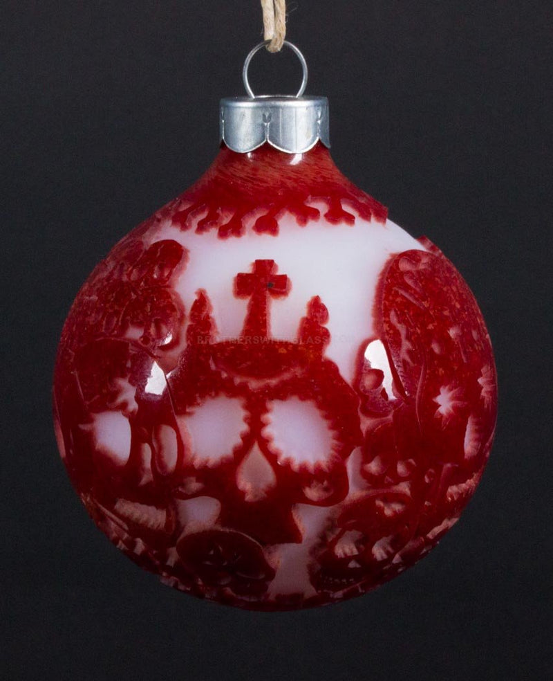 Liberty 503 Frit Sandblasted Ornament - Dia de los Muertos.