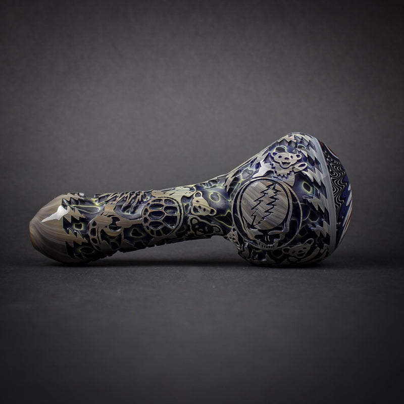 Liberty 503 Grateful Dead Deep Carve Wig Wag Hand Pipe - Style One.