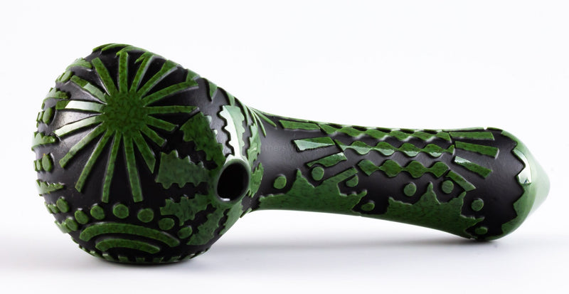 Liberty 503 Large Frit Over Color Sandblasted Hand Pipe - Abstract.