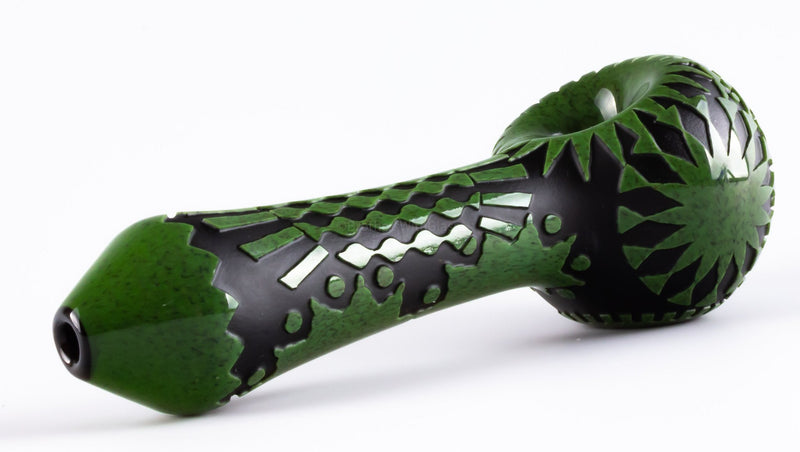 Liberty 503 Large Frit Over Color Sandblasted Hand Pipe - Abstract.