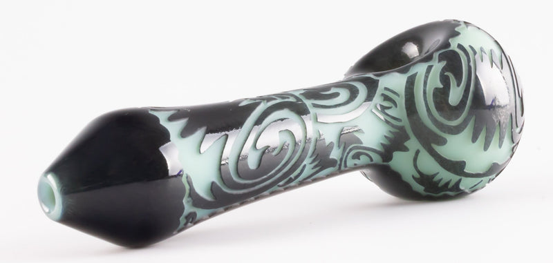 Liberty 503 Large Frit Over Color Sandblasted Hand Pipe - Wig Wag.