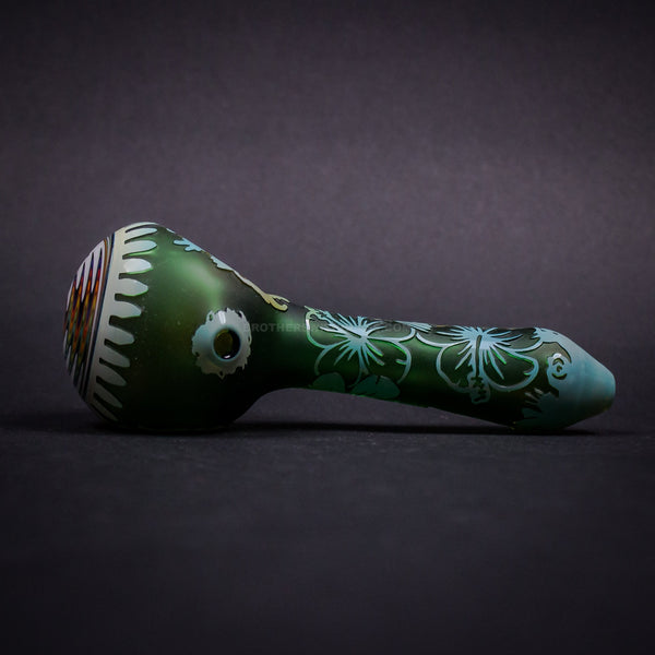 Liberty 503 Sandblasted Bees n Flowers Wig Wag Hand Pipe - Style Two.