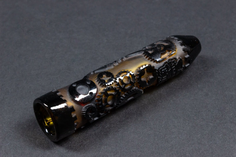 Liberty 503 Sandblasted Black One Hitter Frit Chillum Hand Pipe - Outer Space.
