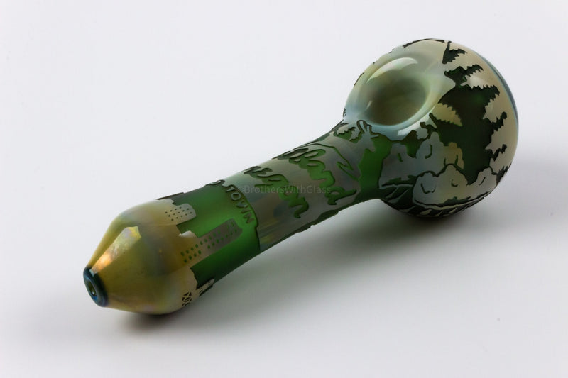 Liberty 503 Sandblasted Brothers With Glass Wig Wag Hand Pipe - Style Two.