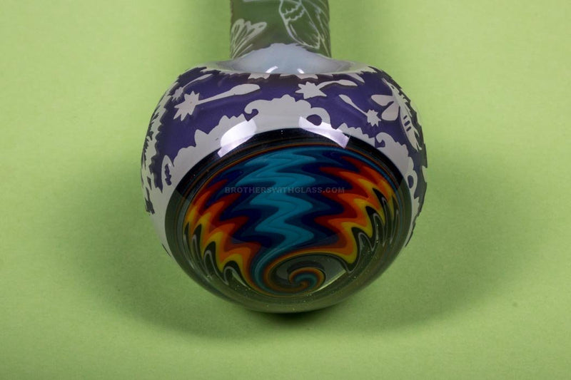 Liberty 503 Sandblasted Double Frit Wig Wag Hand Pipe - Spring Time.