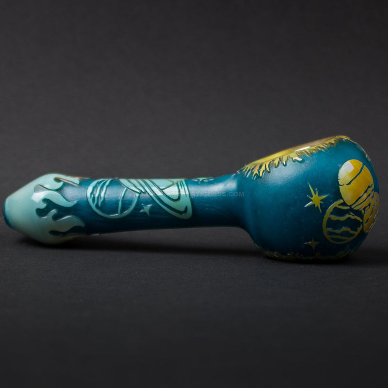 Liberty 503 Sandblasted Frit And Fumed Hand Pipe -  Outer Space.