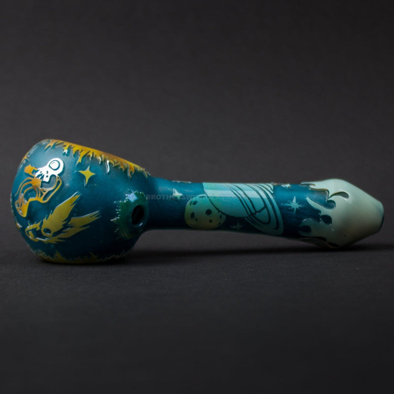 Liberty 503 Sandblasted Frit And Fumed Hand Pipe -  Outer Space.
