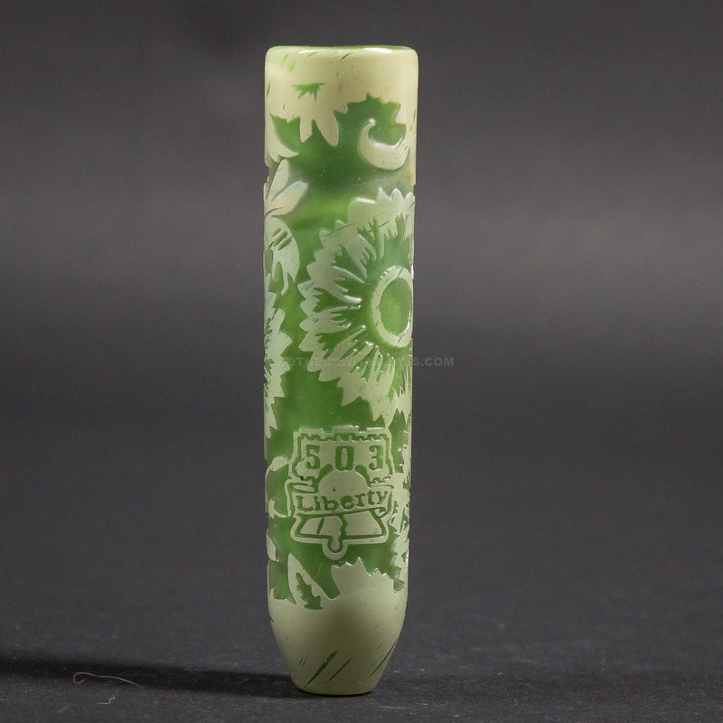 Liberty 503 Sandblasted One Hitter Frit Chillum Hand Pipe - Spring Time.