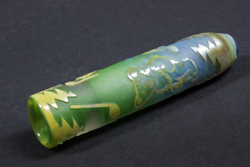 Liberty 503 Sandblasted One Hitter Two Tone Frit Chillum Hand Pipe - Grateful Dead.