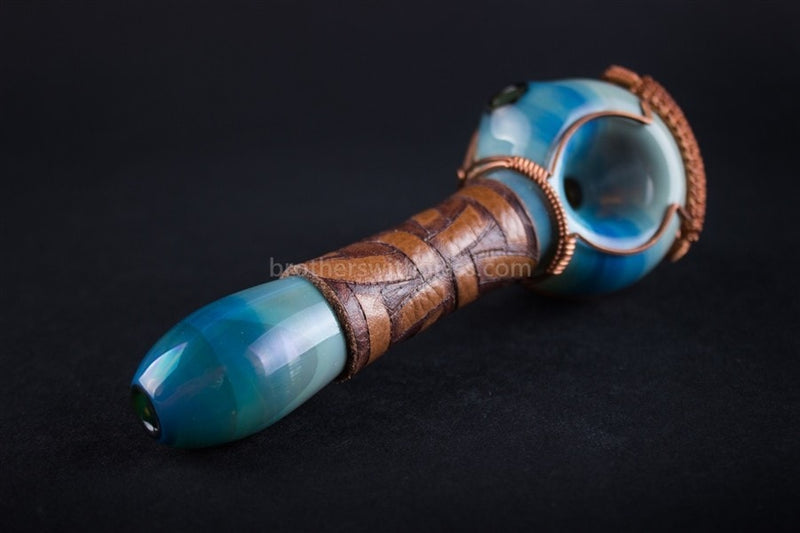 Liberty Glass Blank With Nikki Wire and Leather Wrap Pipe - Celtic.