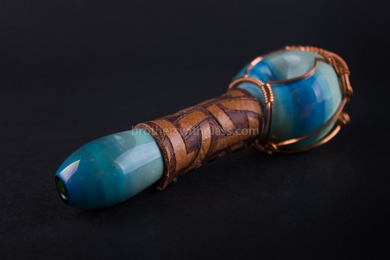 Liberty Glass Blank With Nikki Wire and Leather Wrap Pipe - Celtic.