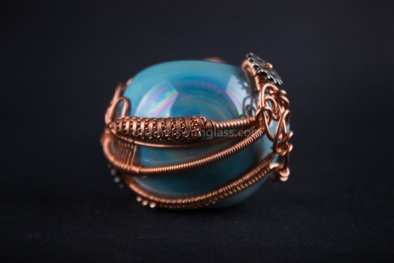 Liberty Glass Blank With Nikki Wire Wrap Hand Pipe - Copper.