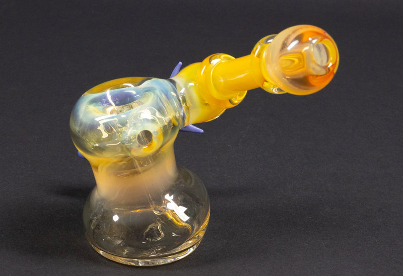 Mad Hatters Glass Fumed Sidecar Bubbler With Shark.
