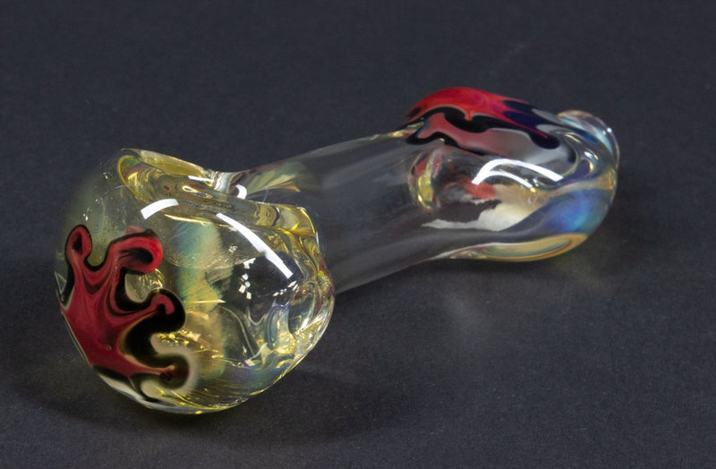 Mad Hatters Glass Fumed Splat Hand Pipe.