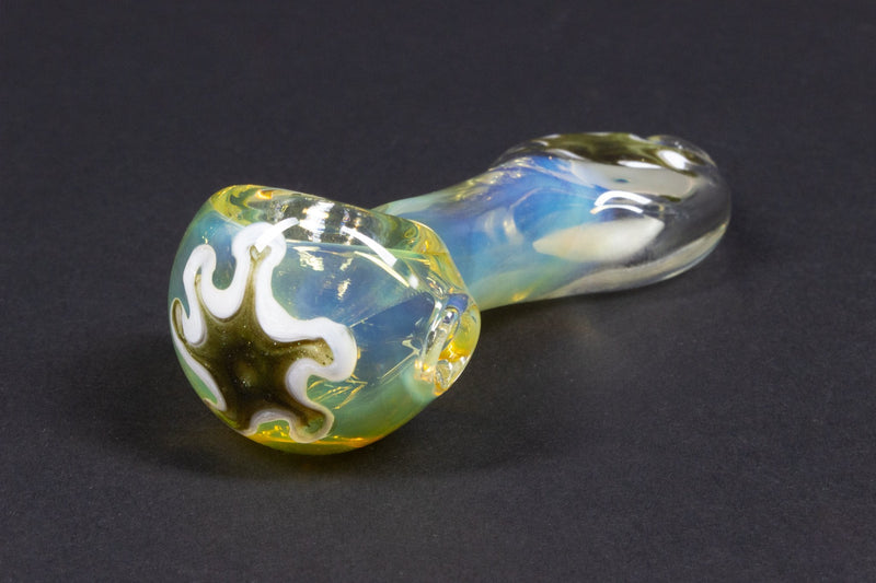 Mad Hatters Glass Fumed Splat Hand Pipe.