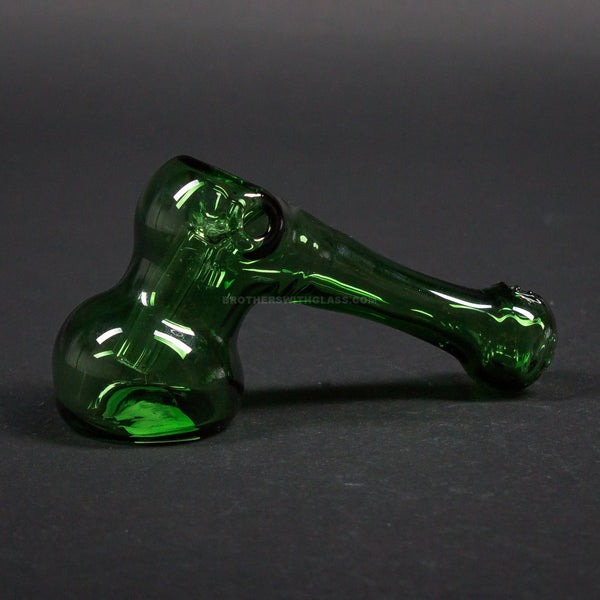 Mad Hatters Glass Green Hammer Bubbler.